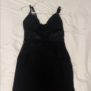 Elegant Black Lace Slip Dress